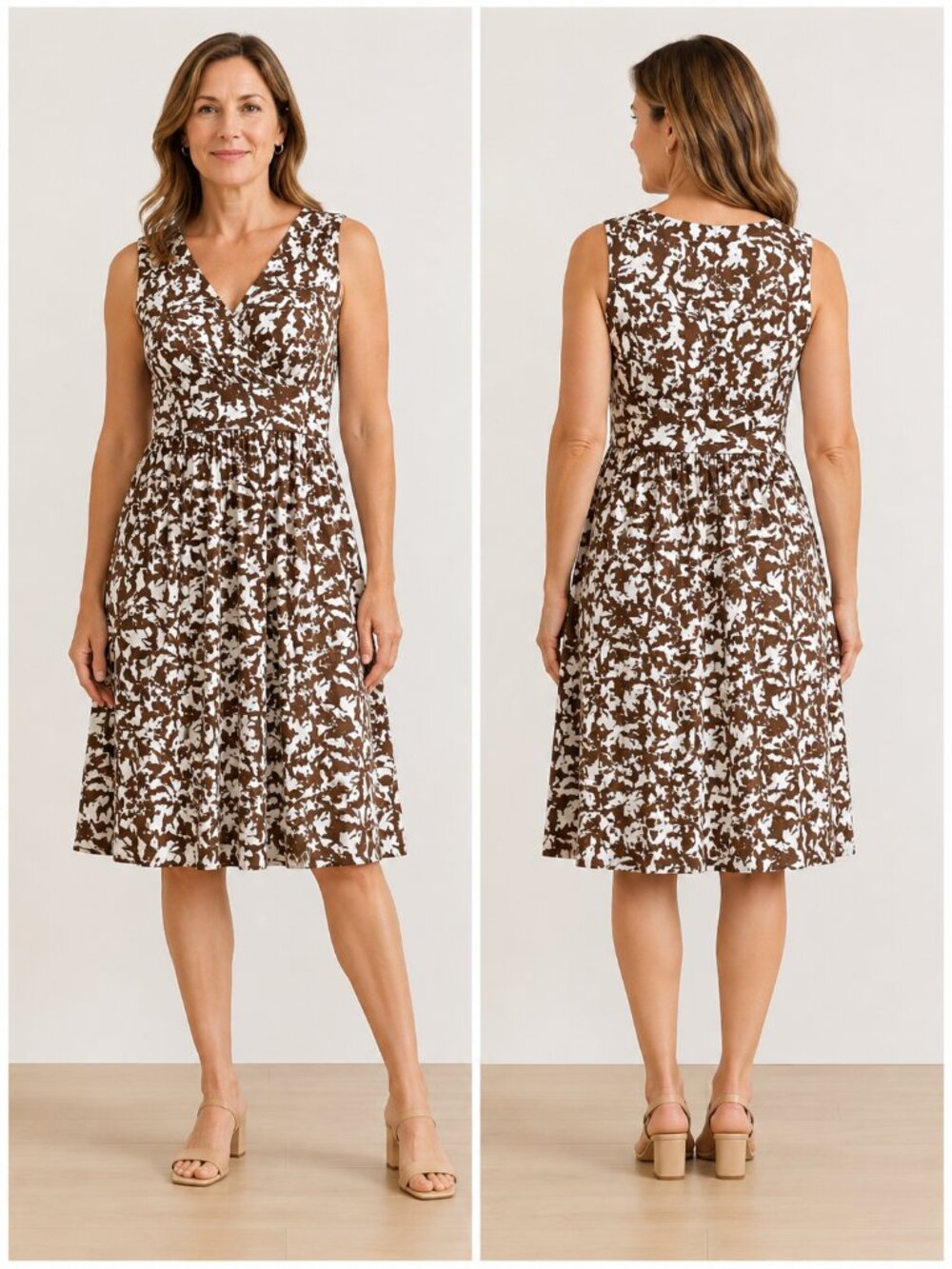 Pure Collection Midi Floral Abstract Viscose Dress NWT US 6